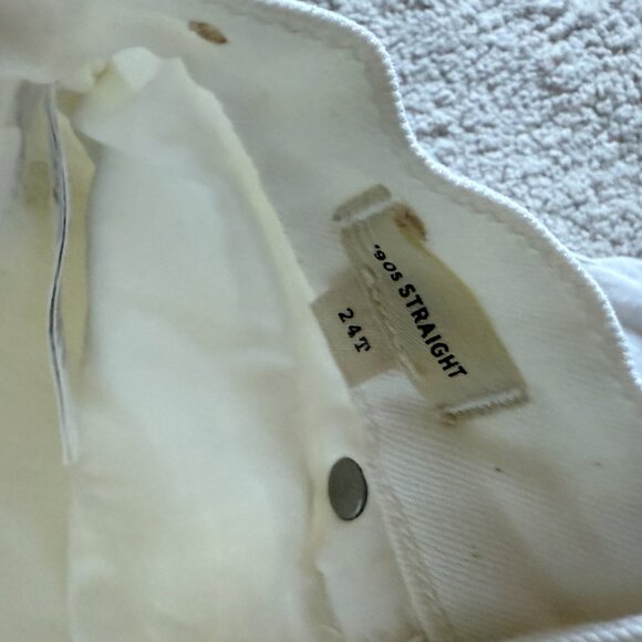Madewell The '90s Straight Jean - Size 24 Tall - White Stretch High Rise Jeans - Picture 12 of 14